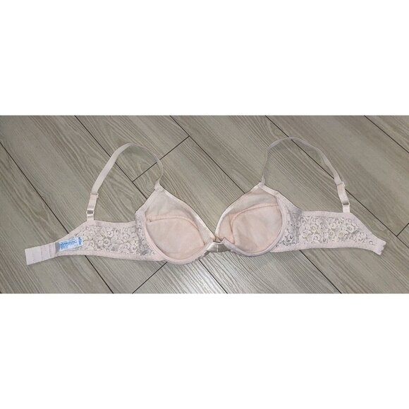 Vtg Maidenform 8322 Rendezvous Padded Push Up Bra Satin Lace Womens 36B Ivory - Picture 5 of 6